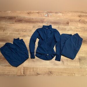 Women’s Navy Blue Scrub Bundle- 2 Pants, 1 Jacket-All Size Medium